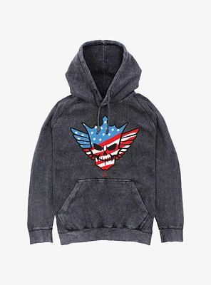 WWE Cody Rhodes American Nightmare Skull Mineral Wash Hoodie