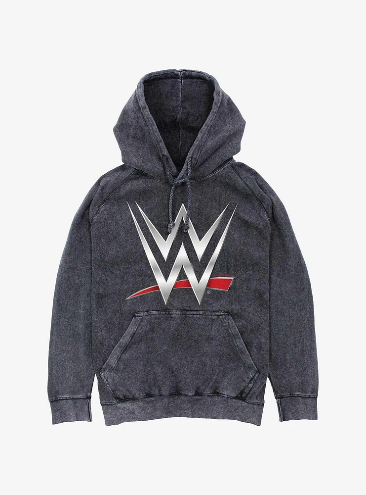 WWE Chrome Logo Mineral Wash Hoodie