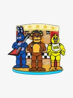 Five Nights At Freddy's Bonnie, Chica, & Freddy Stage Enamel Pin Set - BoxLunch Exclusive