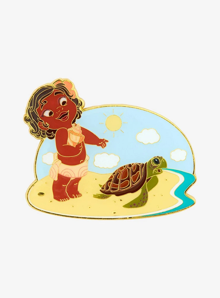 Loungefly Disney Moana Baby Moana & Turtle Enamel Pin — BoxLunch Exclusive