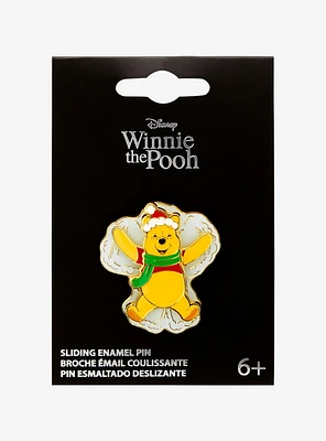 Loungefly Disney Winnie the Pooh Snow Angel Pooh Bear Sliding Enamel Pin - BoxLunch Exclusive