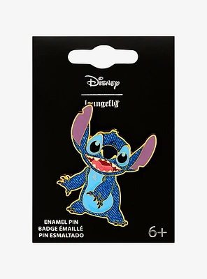 Loungefly Disney Lilo & Stitch Denim Stitch Enamel Pin - BoxLunch Exclusive