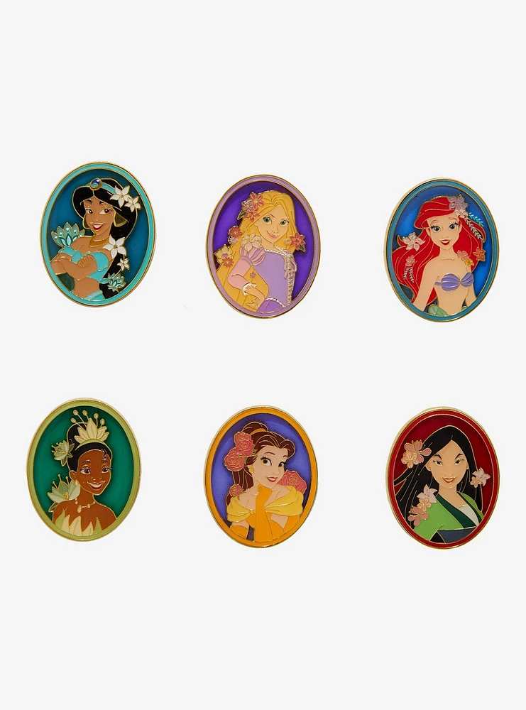 Loungefly Disney Princesses Floral Portraits Blind Box Enamel Pin - BoxLunch Exclusive