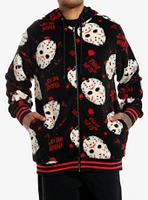 Friday The 13th Jason Mask Fuzzy Oversized Hoodie