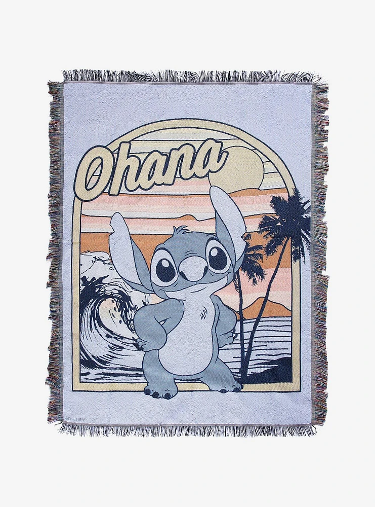 Disney Stitch Greeting Card Tapestry Throw Blanket