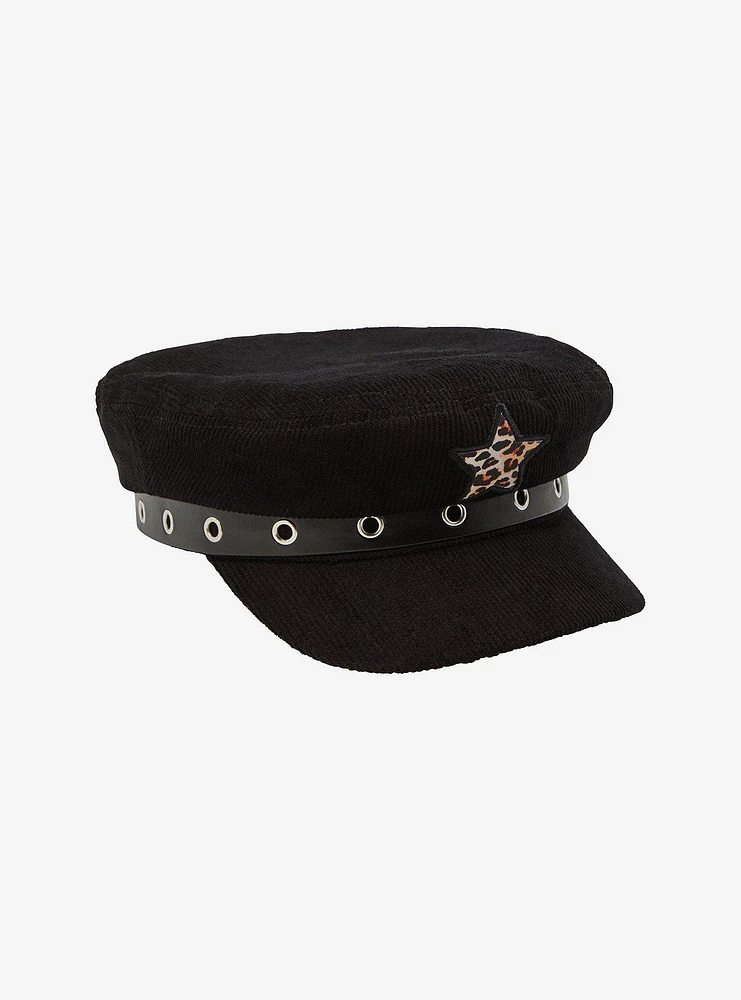 Leopard Star Cabbie Hat