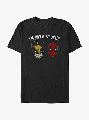 Marvel Deadpool & Wolverine I'm With Stupid T-Shirt