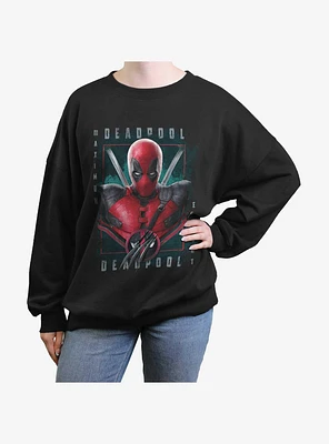 Marvel Deadpool & Wolverine Pool Port Girls Oversized Sweatshirt Hot Topic Web Exclusive