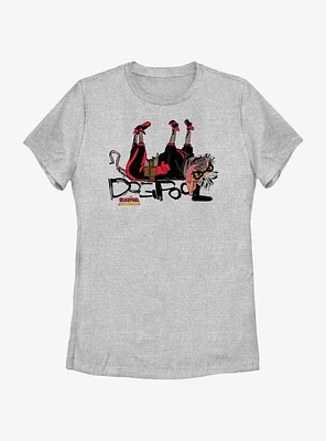 Marvel Deadpool & Wolverine Dogpool Play Dead Womens T-Shirt