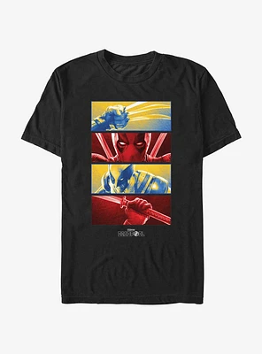 Marvel Deadpool & Wolverine Battle Sequence Panels T-Shirt