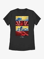 Marvel Deadpool & Wolverine Battle Sequence Panels Womens T-Shirt