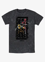 Marvel Deadpool & Wolverine Best Bubs Heroes Mineral Wash T-Shirt