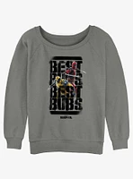 Marvel Deadpool & Wolverine Best Bubs Heroes Womens Slouchy Sweatshirt