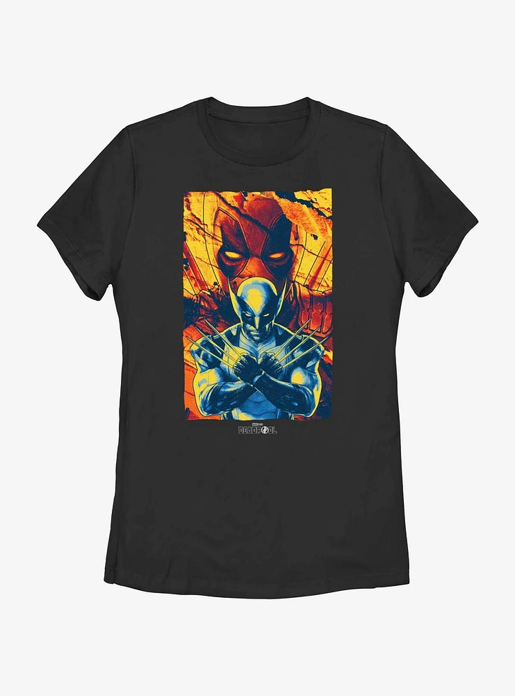 Marvel Deadpool & Wolverine Rising Womens T-Shirt