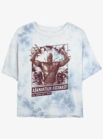 Marvel Deadpool & Wolverine Adamantium Katanas Womens Tie-Dye Crop T-Shirt