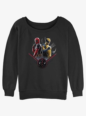 Marvel Deadpool & Wolverine X Force Pair Womens Slouchy Sweatshirt