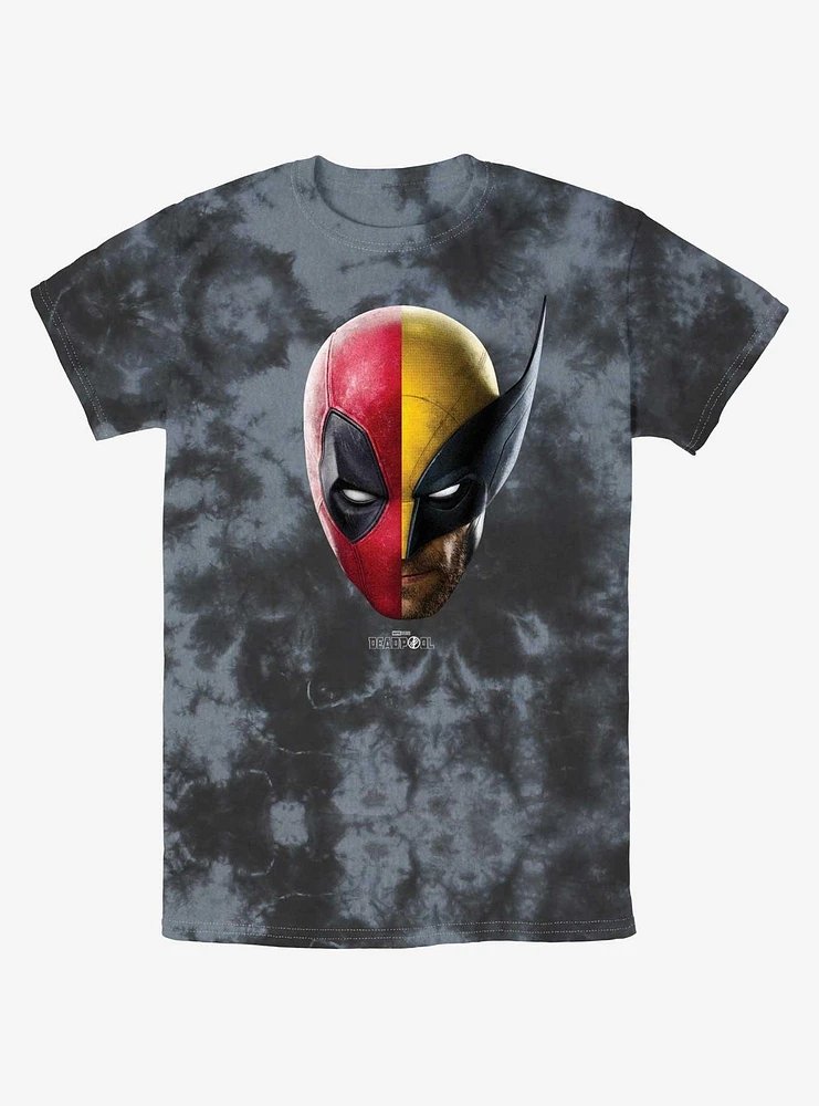 Marvel Deadpool & Wolverine Half Portrait Tie-Dye T-Shirt