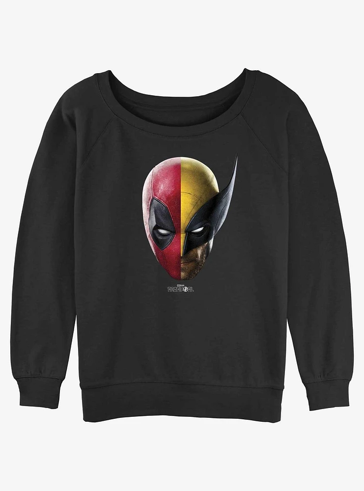 Marvel Deadpool & Wolverine Half Portrait Womens Slouchy Sweatshirt