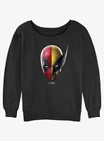 Marvel Deadpool & Wolverine Half Portrait Womens Slouchy Sweatshirt