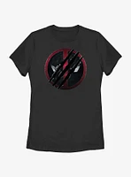 Marvel Deadpool & Wolverine Clawed Emblem Womens T-Shirt