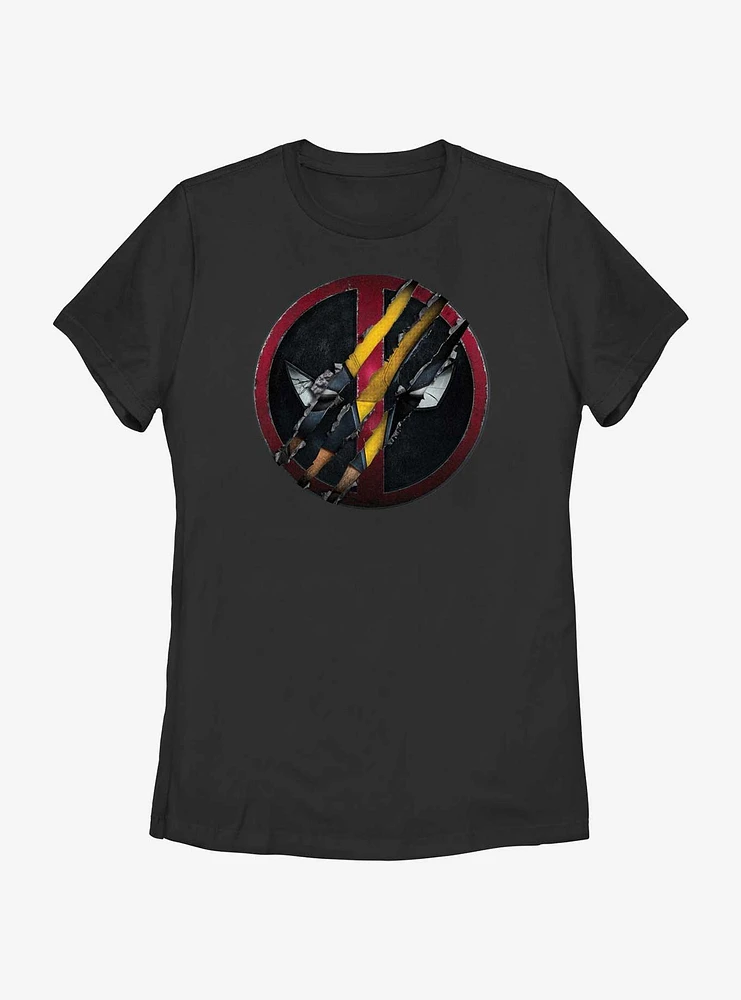 Marvel Deadpool & Wolverine Clawing Through Womens T-Shirt