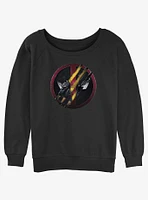 Marvel Deadpool & Wolverine Clawing Through Womens Slouchy Sweatshirt