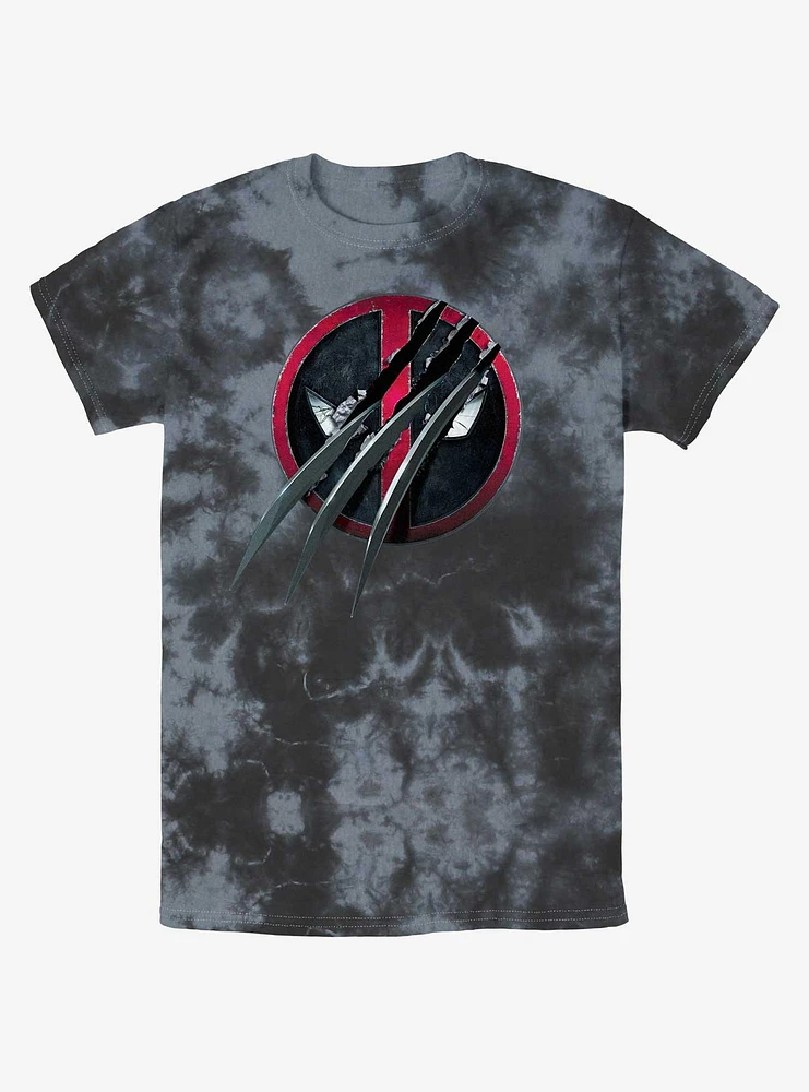 Marvel Deadpool & Wolverine Clawed Pool Tie-Dye T-Shirt