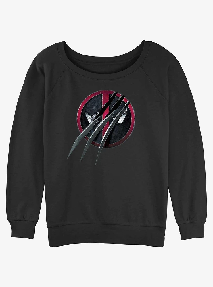 Marvel Deadpool & Wolverine Clawed Pool Womens Slouchy Sweatshirt