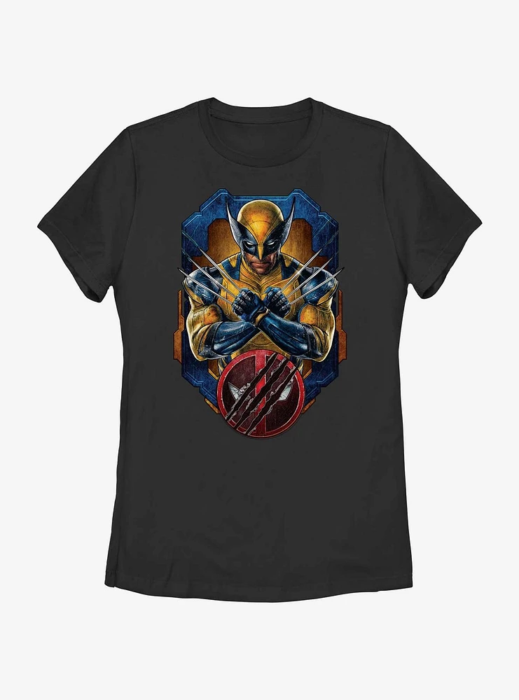 Marvel Deadpool & Wolverine Pose Badge Womens T-Shirt