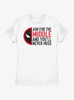 Marvel Deadpool & Wolverine Aim For The Middle Womens T-Shirt