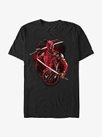 Marvel Deadpool & Wolverine Pose Badge T-Shirt