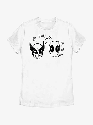 Marvel Deadpool & Wolverine Best Bubs Scribbles Womens T-Shirt