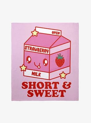 Strawberry Milk Short & Sweet Throw Blanket