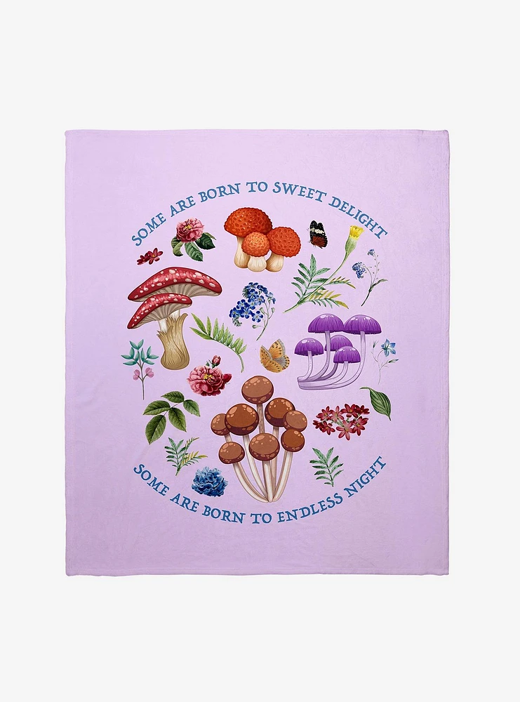 Mushroom Born Sweet Throw Blanket