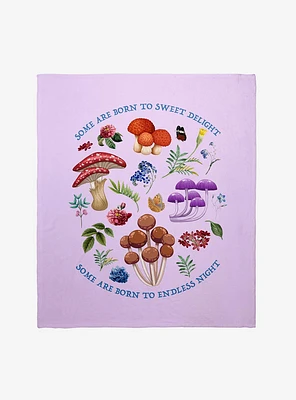 Mushroom Born Sweet Throw Blanket