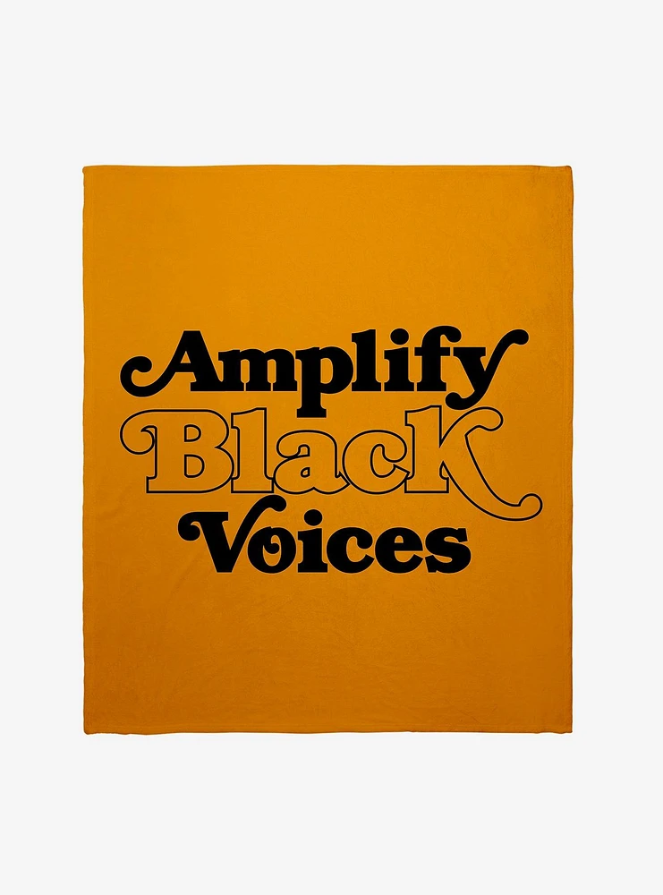 Black History Month Amplify Black Voices Text Throw Blanket