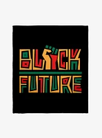 Black History Month Black Future Raised Fist Throw Blanket