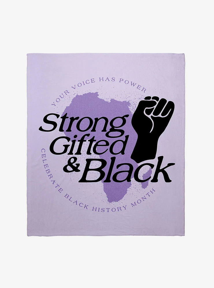 Black History Month Strong Gifted And Black Throw Blanket