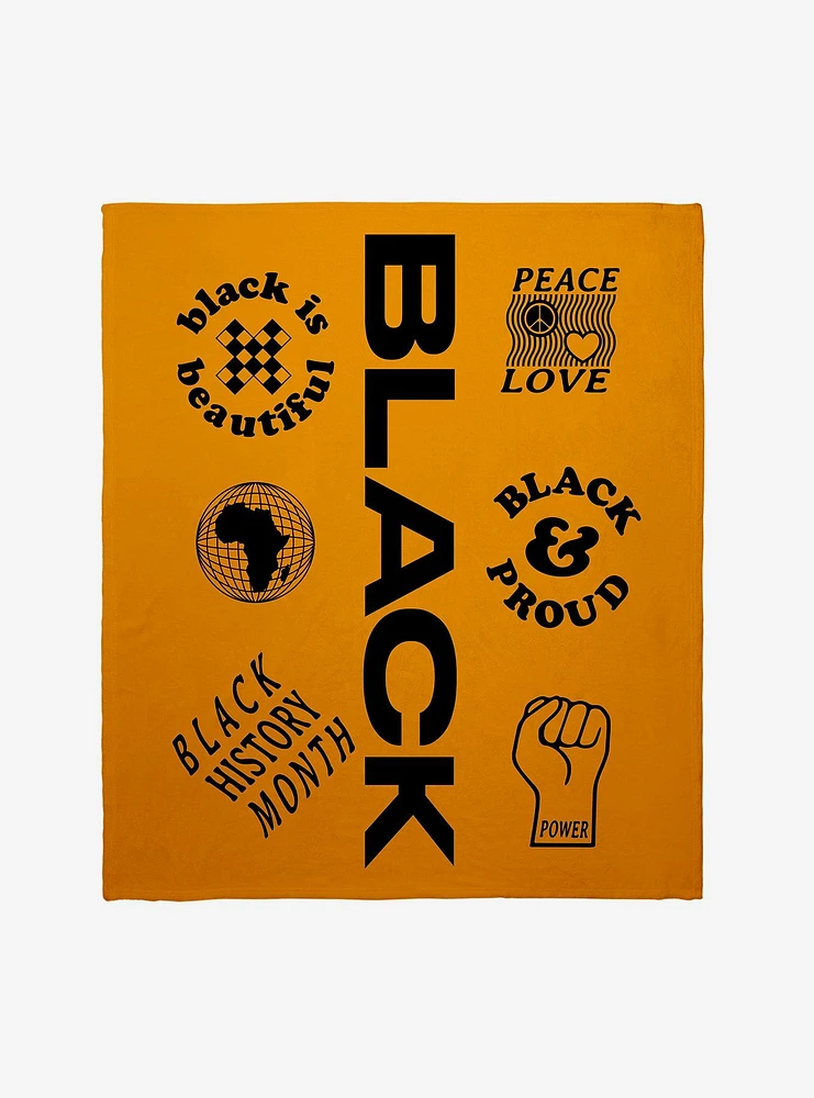 Black History Month Black Is Beautiful Throw Blanket