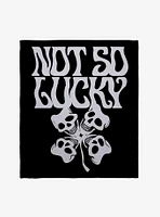 St. Patrick's Day Not So Lucky Skull Clover Throw Blanket