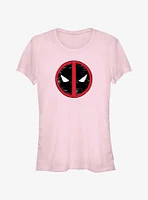 Marvel Deadpool & Wolverine Evil Eye Sketch Logo Girls T-Shirt