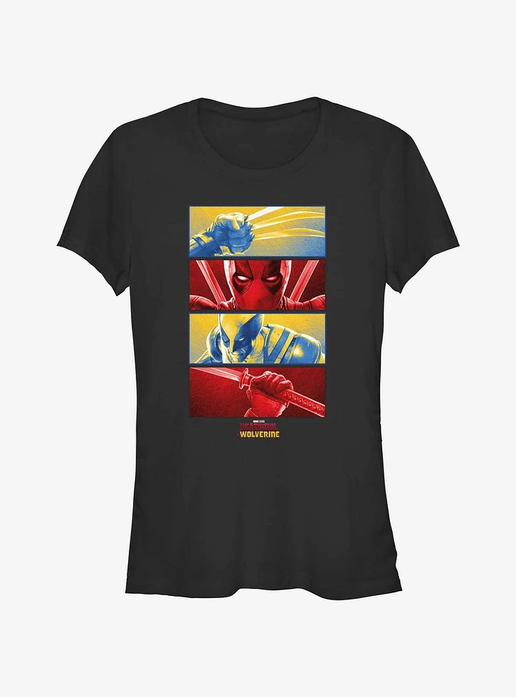 Marvel Deadpool & Wolverine Panel Of Bubs Girls T-Shirt