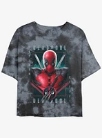 Marvel Deadpool & Wolverine Pool Port Girls Tie-Dye Crop T-Shirt Hot Topic Web Exclusive