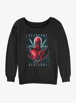 Marvel Deadpool & Wolverine Pool Port Girls Slouchy Sweatshirt Hot Topic Web Exclusive