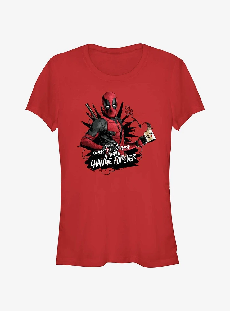 Marvel Deadpool & Wolverine Changing Your Cinematic Universe Forever Girls T-Shirt