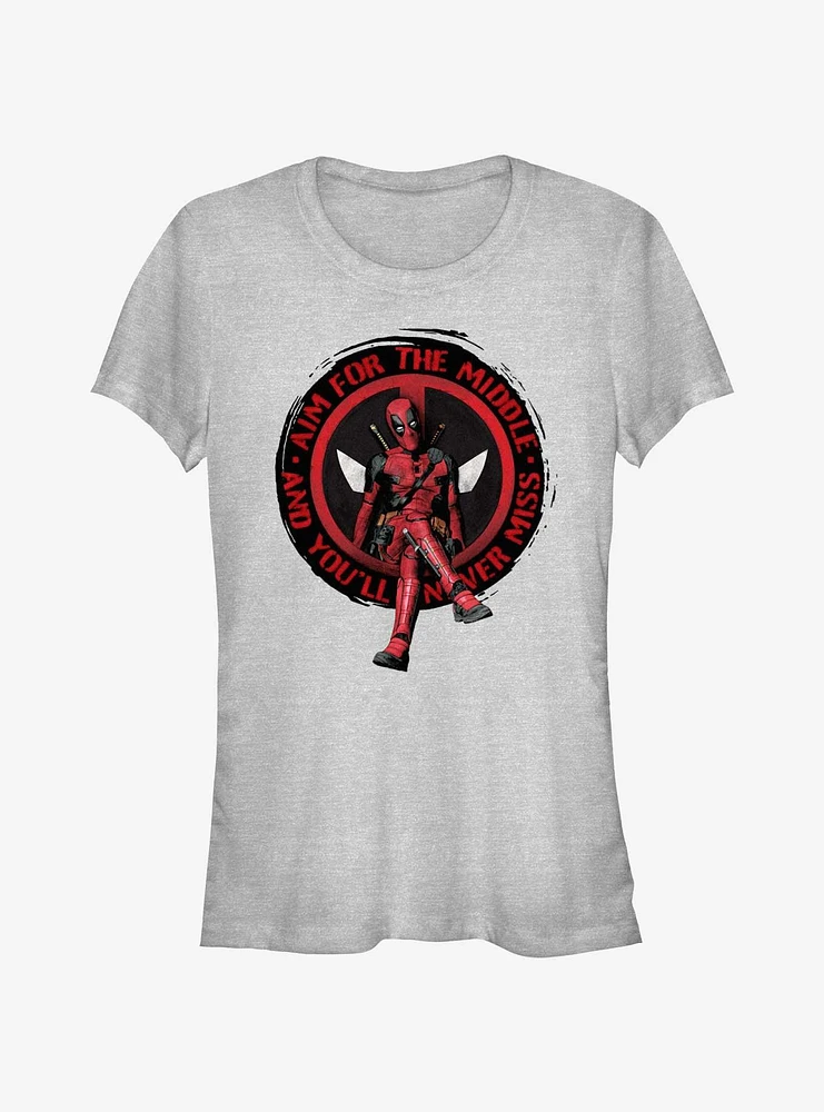 Marvel Deadpool & Wolverine Aim For The Middle Girls T-Shirt