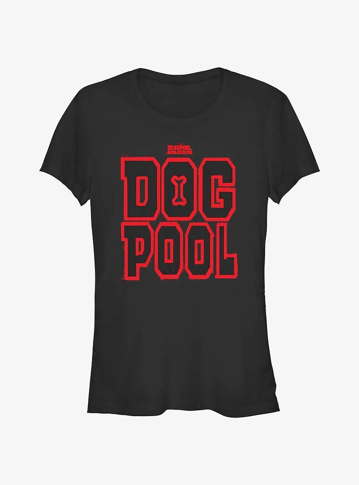 Marvel Deadpool & Wolverine Dogpool Letters Girls T-Shirt
