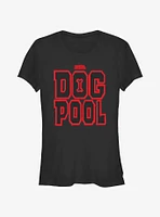 Marvel Deadpool & Wolverine Dogpool Letters Girls T-Shirt