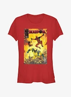 Marvel Deadpool & Wolverine Fighting Poster Girls T-Shirt