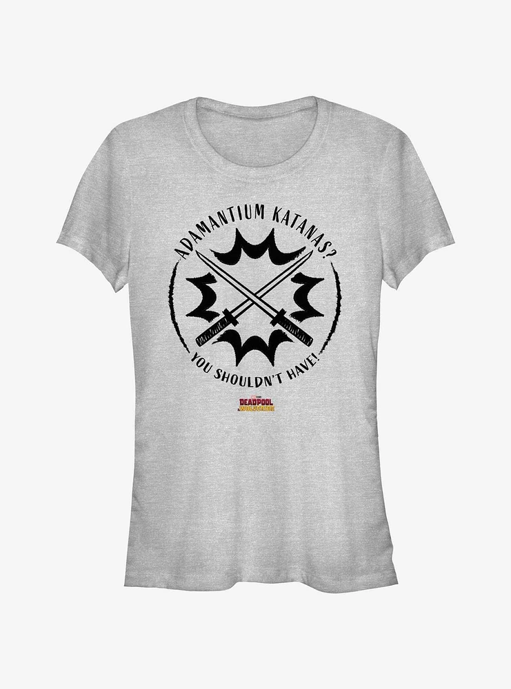 Marvel Deadpool & Wolverine Adamantium Katanas Girls T-Shirt